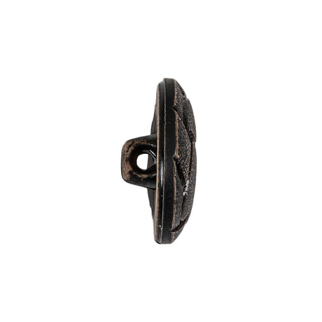 Italian Weathered Black Knotted Leather-Look Shank Back Plastic Button - 36L/23mm