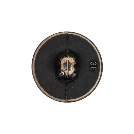 Italian Weathered Black Knotted Leather-Look Shank Back Plastic Button - 36L/23mm