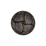 Italian Weathered Black Knotted Leather-Look Shank Back Plastic Button - 36L/23mm