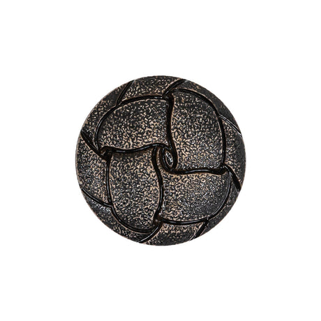 Italian Weathered Black Knotted Leather-Look Shank Back Plastic Button - 36L/23mm
