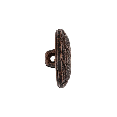 Italian Weathered Brown Knotted Leather-Look Shank Back Plastic Button - 36L/23mm