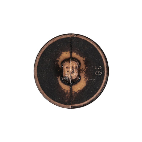 Italian Weathered Brown Knotted Leather-Look Shank Back Plastic Button - 36L/23mm