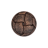 Italian Weathered Brown Knotted Leather-Look Shank Back Plastic Button - 36L/23mm