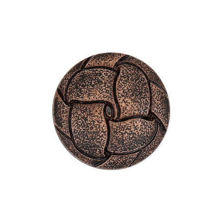 Italian Weathered Brown Knotted Leather-Look Shank Back Plastic Button - 36L/23mm