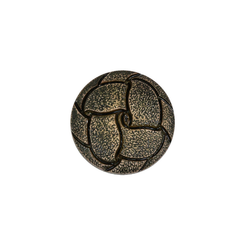 Italian Dusty Olive Knotted Leather-Look Shank Back Plastic Button - 28L/18mm