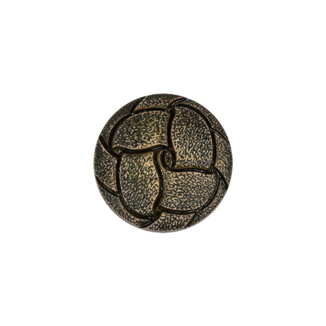 Italian Dusty Olive Knotted Leather-Look Shank Back Plastic Button - 28L/18mm