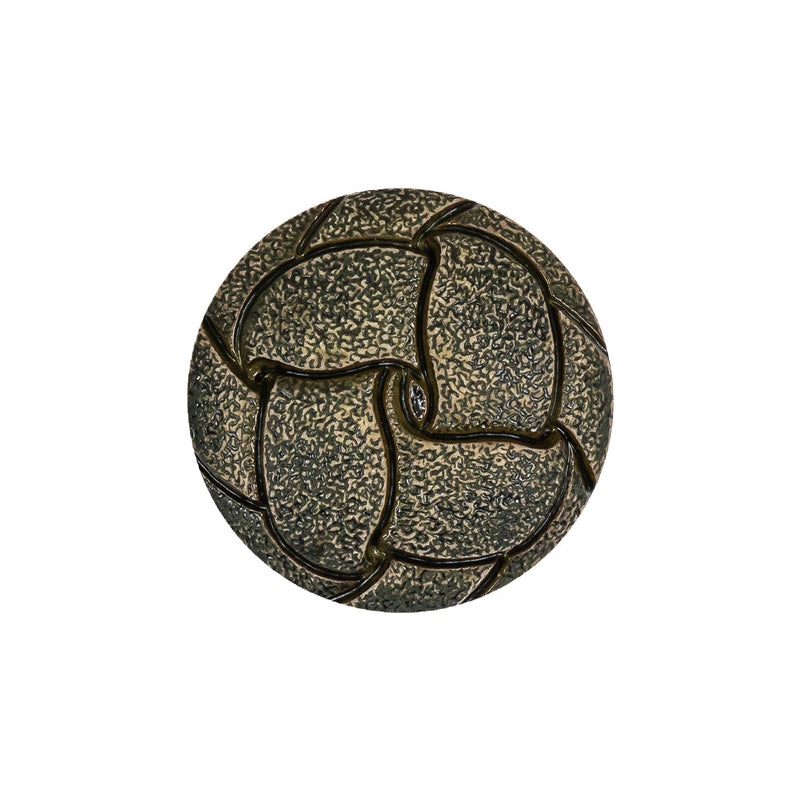 Italian Dusty Olive Knotted Leather-Look Shank Back Plastic Button - 36L/23mm