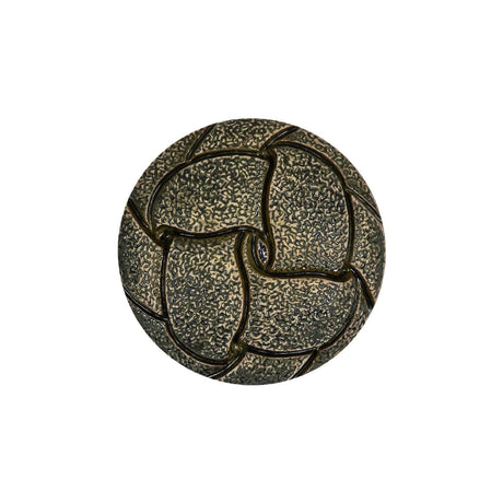 Italian Dusty Olive Knotted Leather-Look Shank Back Plastic Button - 36L/23mm