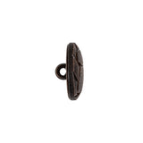 Italian Dark Brown Knotted Leather-Look Shank Back Plastic Button - 28L/18mm