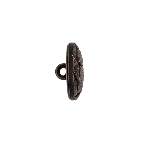 Italian Dark Brown Knotted Leather-Look Shank Back Plastic Button - 28L/18mm