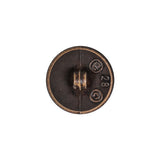 Italian Dark Brown Knotted Leather-Look Shank Back Plastic Button - 28L/18mm