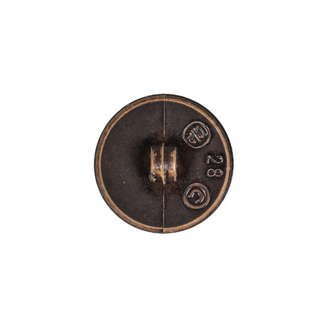 Italian Dark Brown Knotted Leather-Look Shank Back Plastic Button - 28L/18mm