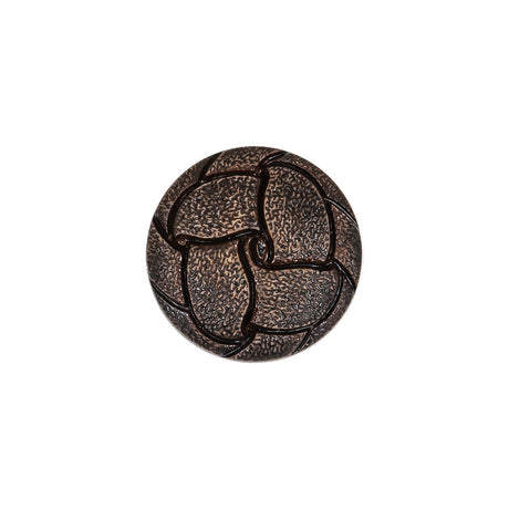 Italian Dark Brown Knotted Leather-Look Shank Back Plastic Button - 28L/18mm