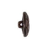 Italian Dark Brown Knotted Leather-Look Shank Back Plastic Button - 36L/23mm