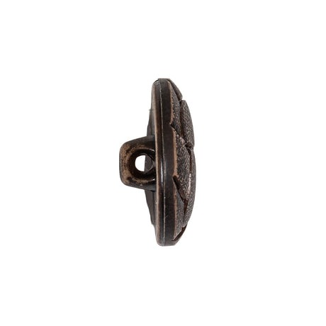 Italian Dark Brown Knotted Leather-Look Shank Back Plastic Button - 36L/23mm