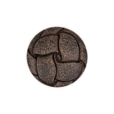Italian Dark Brown Knotted Leather-Look Shank Back Plastic Button - 36L/23mm
