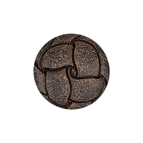 Italian Dark Brown Knotted Leather-Look Shank Back Plastic Button - 36L/23mm