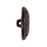 Italian Dark Brown Knotted Leather-Look Shank Back Plastic Button - 44L/28mm