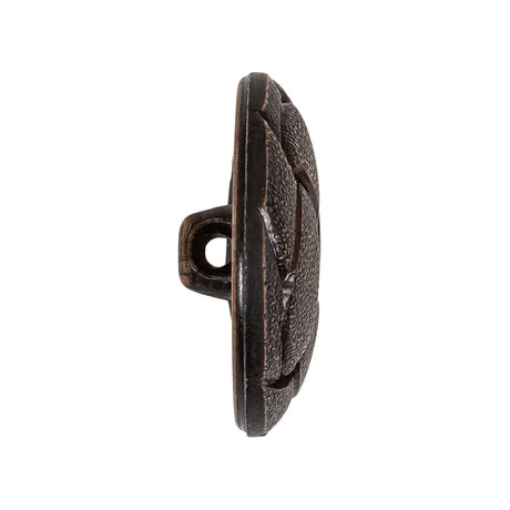 Italian Dark Brown Knotted Leather-Look Shank Back Plastic Button - 44L/28mm