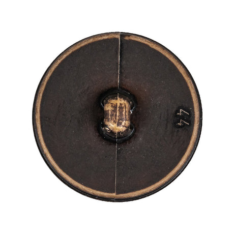 Italian Dark Brown Knotted Leather-Look Shank Back Plastic Button - 44L/28mm