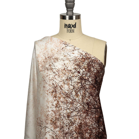 Rayon Challis - Brown Tree Branches - Celestial Canopy Print - Mood Exclusive Serengeti Collection