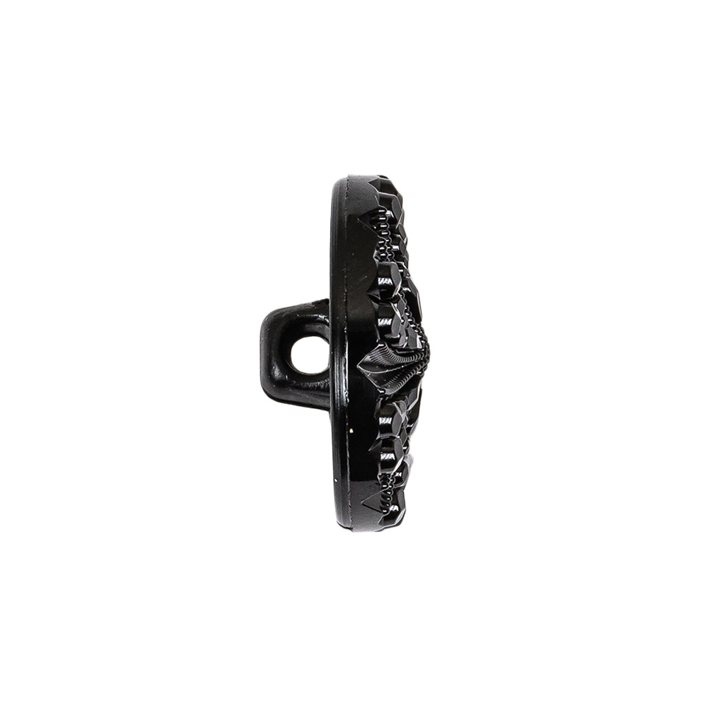 Black Bevel Cut Shank Back Plastic Button - 36L/23mm