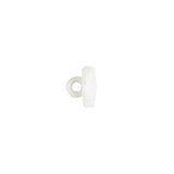 White Bevel Cut Shank Back Plastic Button - 16L/10mm