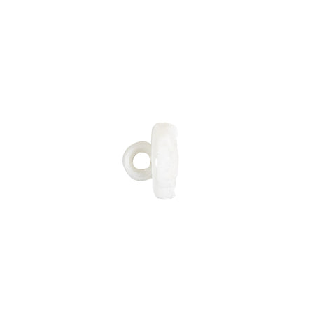 White Bevel Cut Shank Back Plastic Button - 16L/10mm