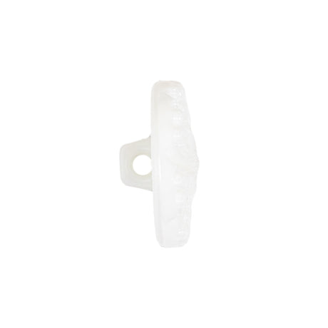 White Bevel Cut Shank Back Plastic Button - 36L/23mm