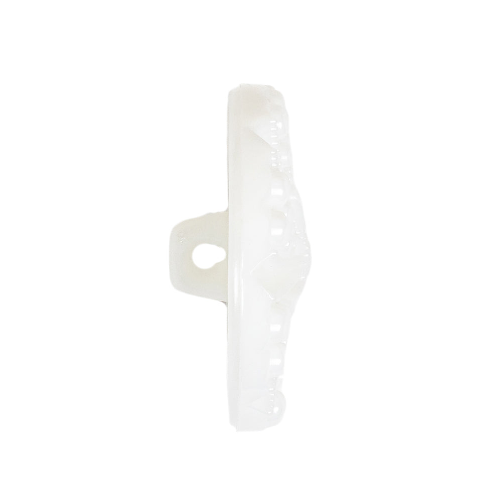 White Bevel Cut Shank Back Plastic Button - 44L/28mm