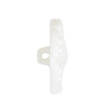 White Bevel Cut Shank Back Plastic Button - 44L/28mm