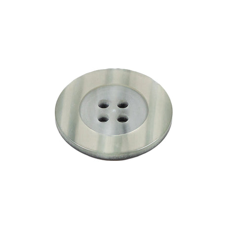 Silvery Gray Shining Stripes Wide Rim 4-Hole Plastic Button - 36L/23mm