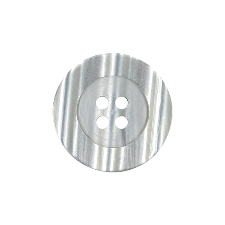 Silvery Gray Shining Stripes Wide Rim 4-Hole Plastic Button - 36L/23mm