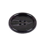 Deep Violet Marbled Rolled Rim 4-Hole Plastic Button - 40L/25.5mm