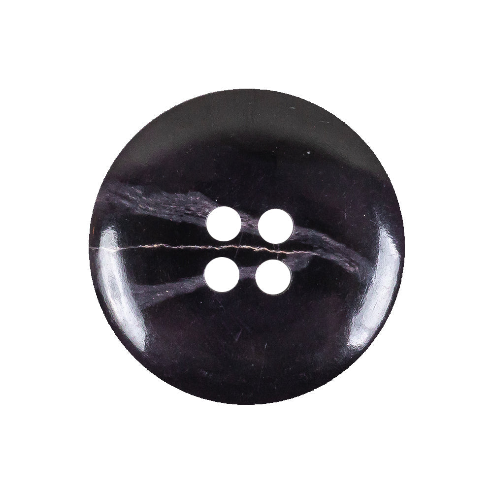 Deep Violet Marbled Rolled Rim 4-Hole Plastic Button - 40L/25.5mm