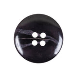 Deep Violet Marbled Rolled Rim 4-Hole Plastic Button - 40L/25.5mm