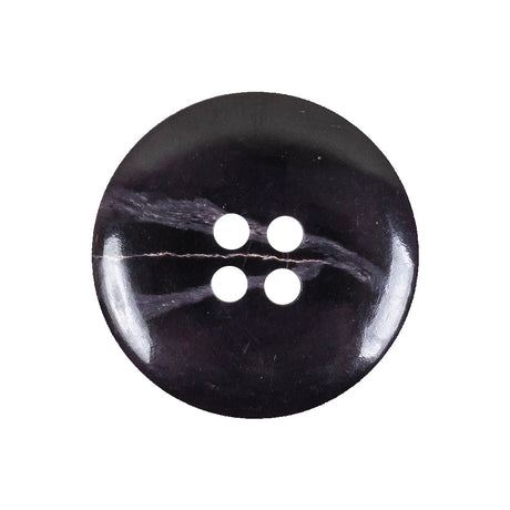 Deep Violet Marbled Rolled Rim 4-Hole Plastic Button - 40L/25.5mm