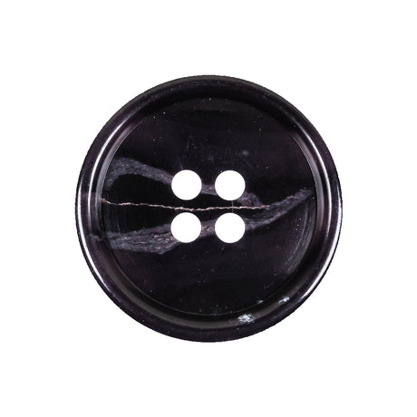Deep Violet Marbled Rolled Rim 4-Hole Plastic Button - 40L/25.5mm