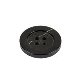 Italian Shiny Black 4-Hole Plastic Button - 36L/23mm