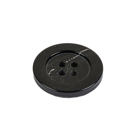 Italian Shiny Black 4-Hole Plastic Button - 36L/23mm