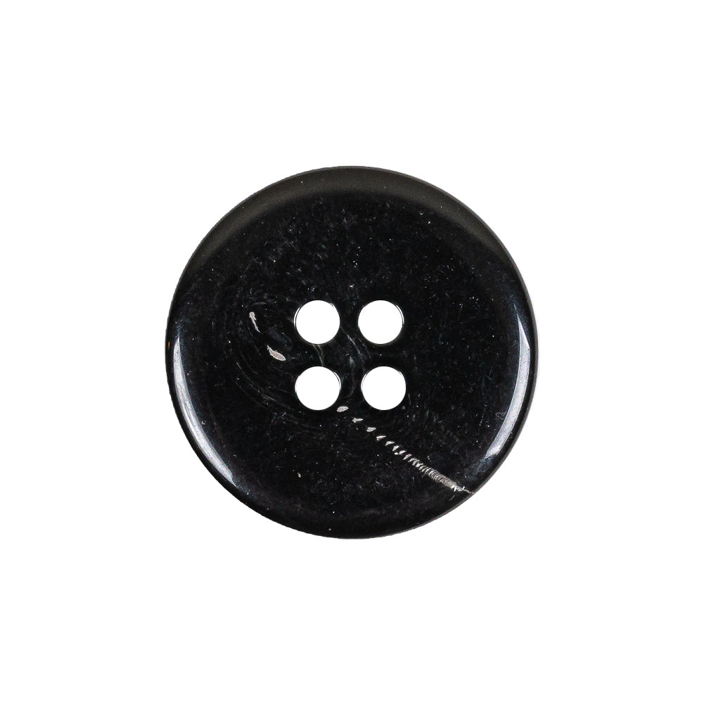 Italian Shiny Black 4-Hole Plastic Button - 36L/23mm