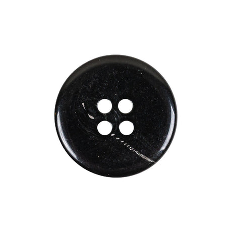 Italian Shiny Black 4-Hole Plastic Button - 36L/23mm