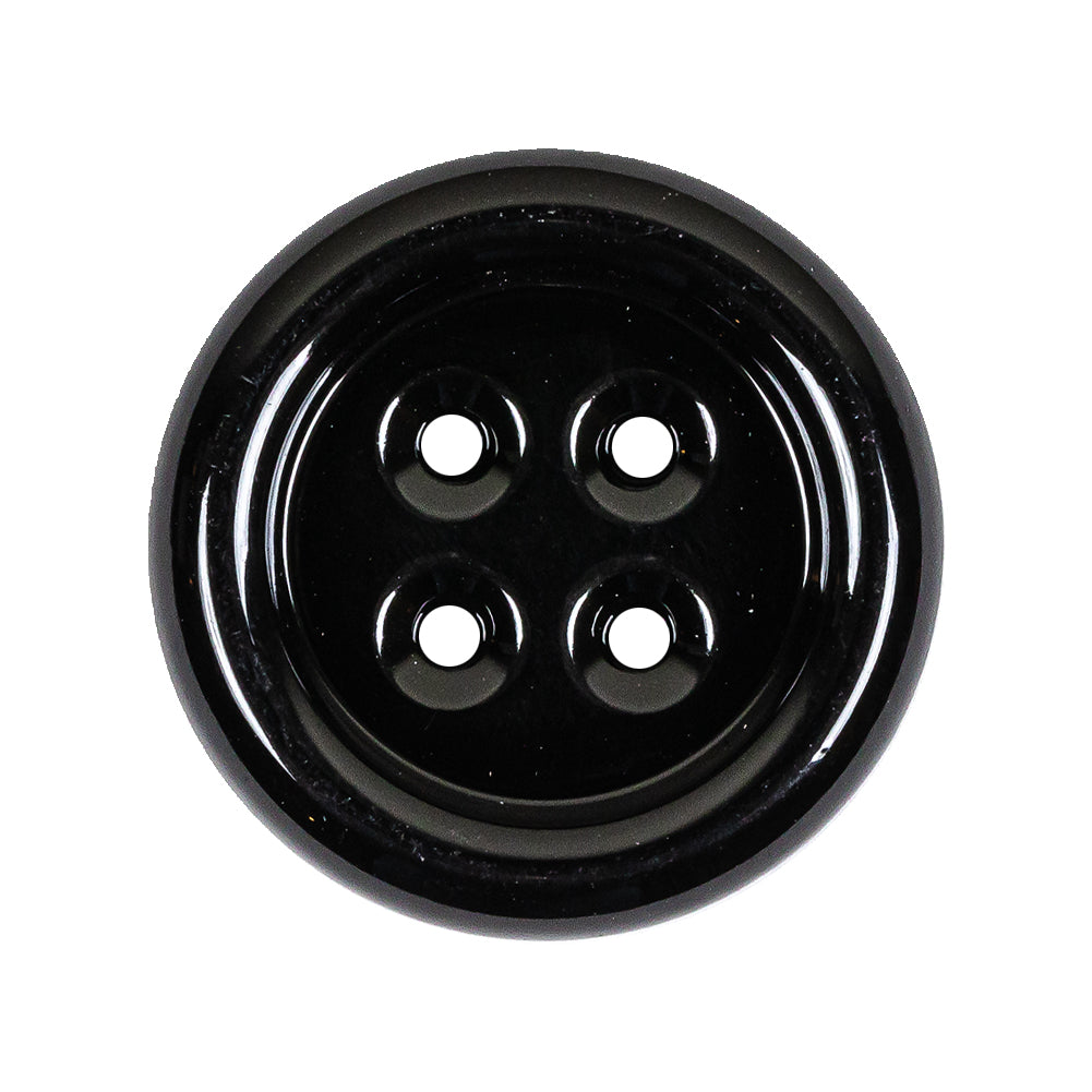Black Metal 4-Hole Dish Button - 44L/28mm