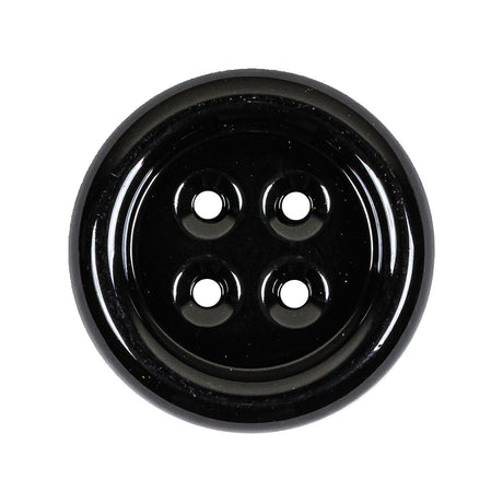 Black Metal 4-Hole Dish Button - 44L/28mm