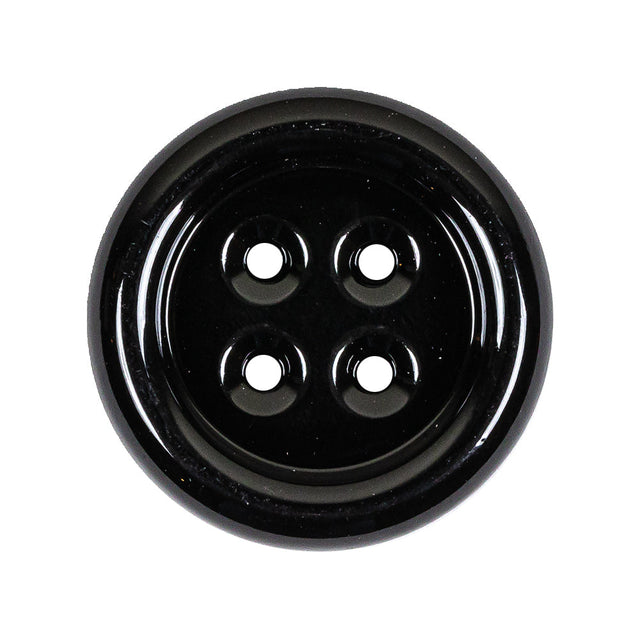 Black Metal 4-Hole Dish Button - 44L/28mm