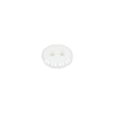 White Sawtooth Rim Plastic 2-Hole Button - 18L/11.5mm