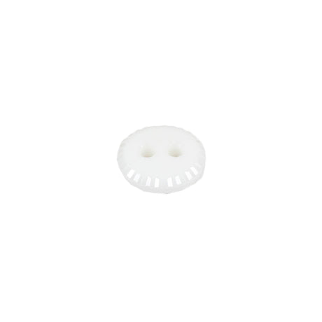 White Sawtooth Rim Plastic 2-Hole Button - 18L/11.5mm