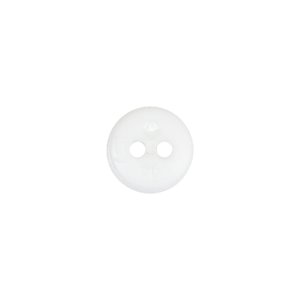 White Sawtooth Rim Plastic 2-Hole Button - 18L/11.5mm
