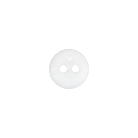 White Sawtooth Rim Plastic 2-Hole Button - 18L/11.5mm