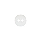 White Sawtooth Rim Plastic 2-Hole Button - 18L/11.5mm